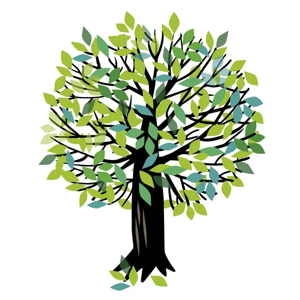 Ilustración vectorial con un árbol Vector De Stock