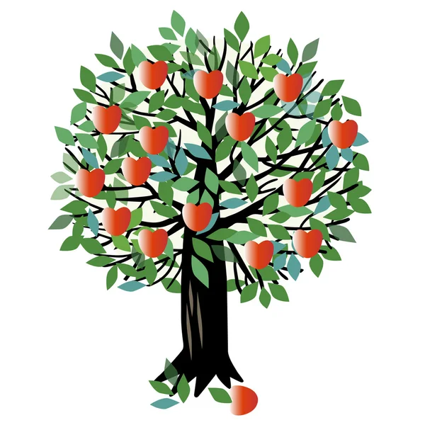 Resimde elma ağacı — Stok Vektör