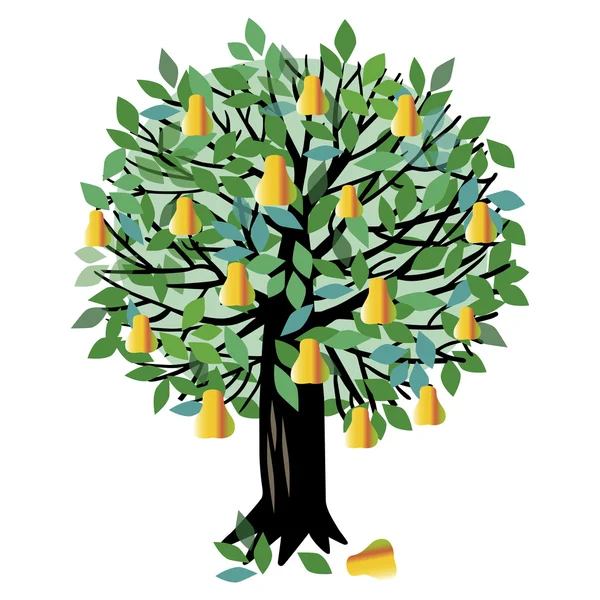 Illustration Pear tree — Stock Vector