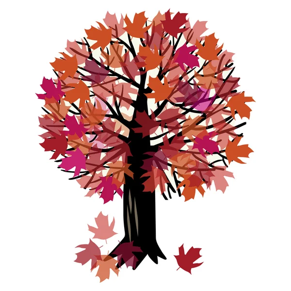 Vector illustration with a canadian maple tree — Stock Vector