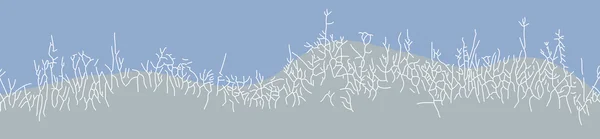 Fondo de invierno con arbustos de hierba — Vector de stock