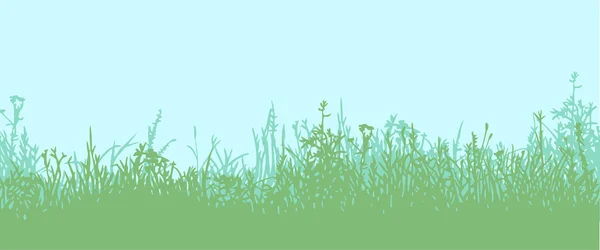 草。水平のシームレス パターン — ストックベクタ