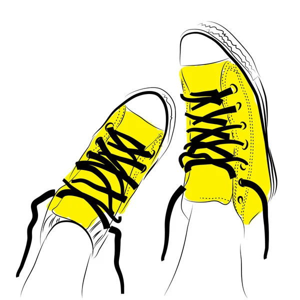 Yellow shoes — Stock Vector