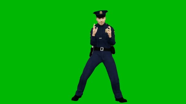 Поліцейський танцює — стокове відео
