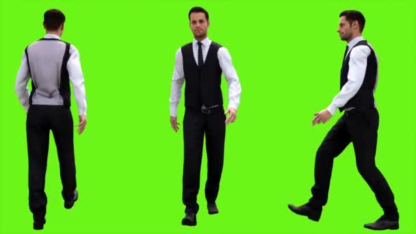 Людина в костюмі і краватці — стокове відео