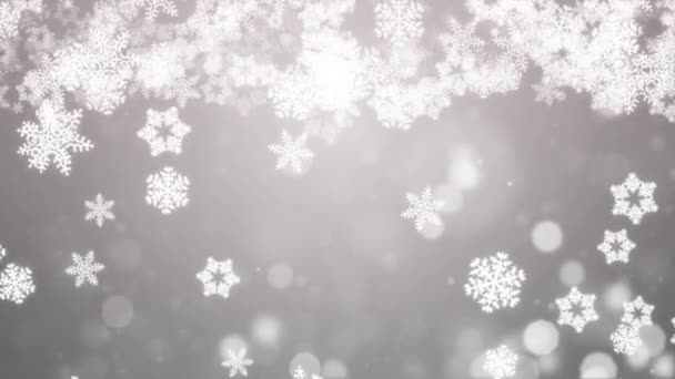 Flocons de neige d'hiver tombant — Video