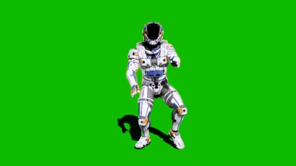 Astronauta-żołnierz przyszłości — Wideo stockowe