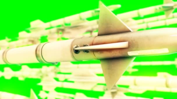 Un missile sullo schermo verde — Video Stock