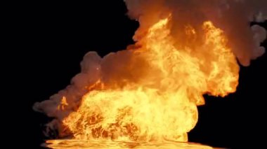 Bir yangına yakın çekim