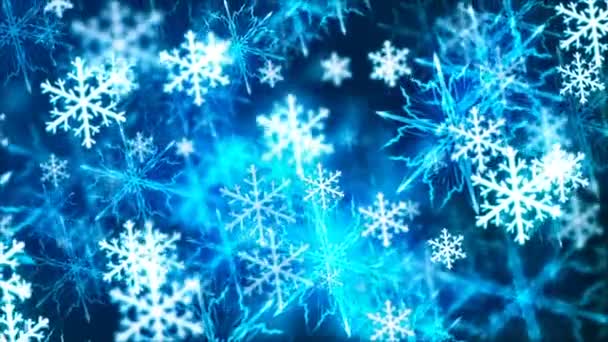 Mooie vallende sneeuwvlokken — Stockvideo