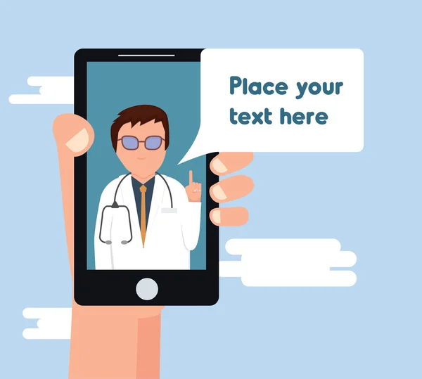 Online doktor Danışma vektör çizim.