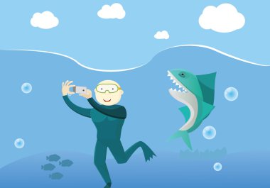 Aşırı selfie illüstrasyon