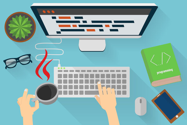 Программист Java за работой
