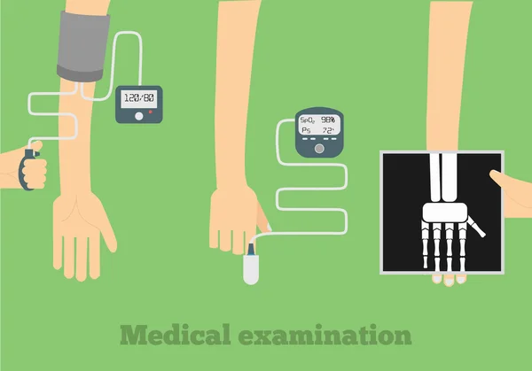 Exame médico ilustração plana — Vetor de Stock