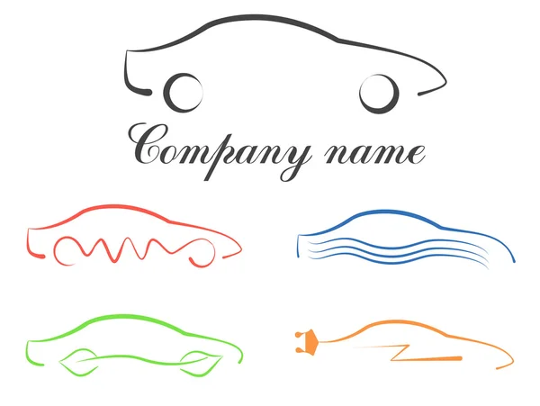 Conjunto de logotipo caligráfico del coche — Vector de stock