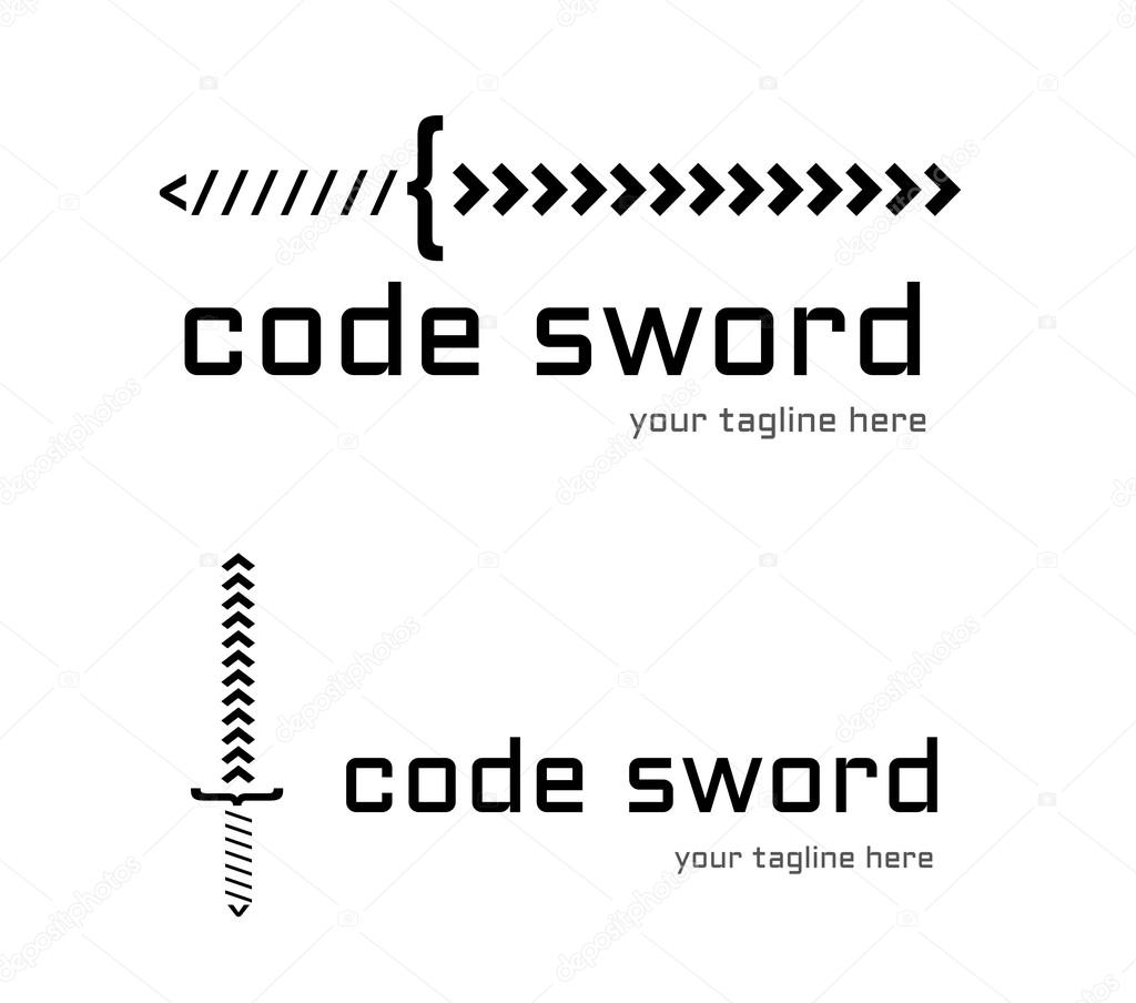 Code sword logotype. Download this logo and customize as you want