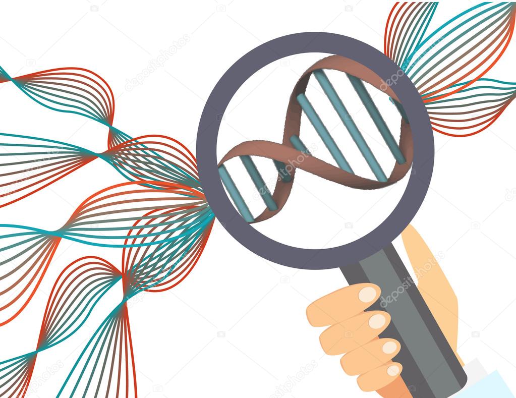 Genetics illustration.Human genome research vector.