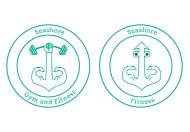 Çapa logo tasarımı. Spor salonu ve fitness Logotype