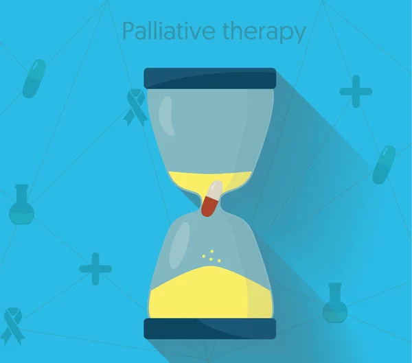 Begrepsillustrasjon for palliativ terapi. Livslang medisinering og illustrasjon av behandling . – stockvektor