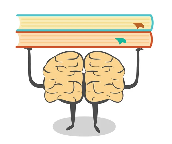 Train your brain, read more. Learning conceptual illustration — Stock Vector