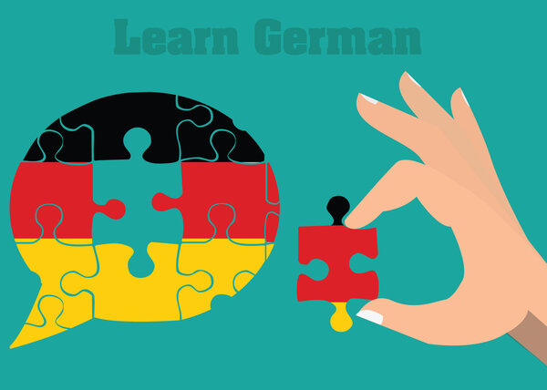 Изучайте и говорите по-немецки концептуальные иллюстрации
