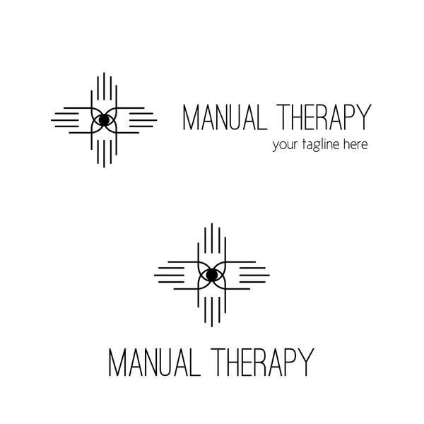 Дизайн логотипа мануальной терапии. Хиропрактический символ . — стоковый вектор