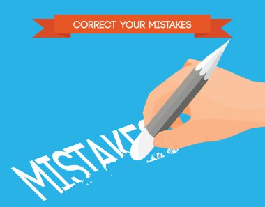 Correcting mistakes flat vector illustration. clipart