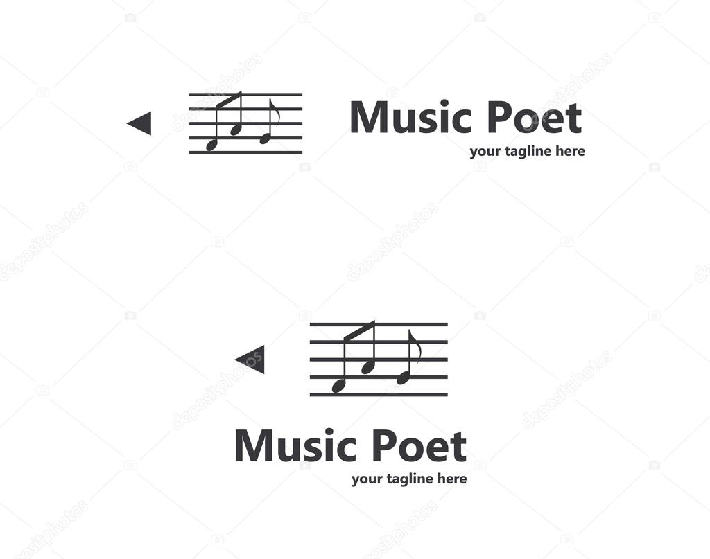 Music notes negative space logo design. Use it as you wish in your next project