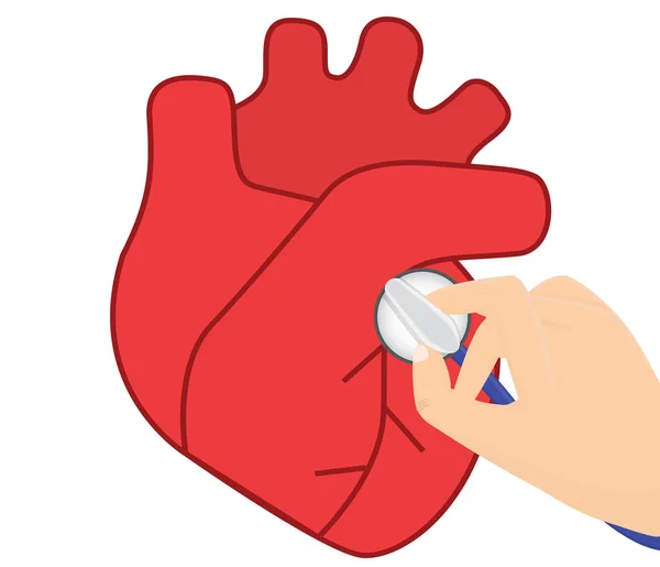 Corazón auscultación vector ilustración . — Archivo Imágenes Vectoriales