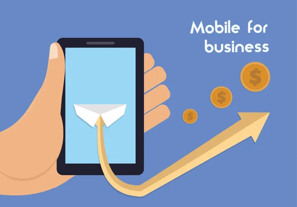 Mobil fürs Geschäft. mobile Technologie für Umsatzwachstum — Stockvektor