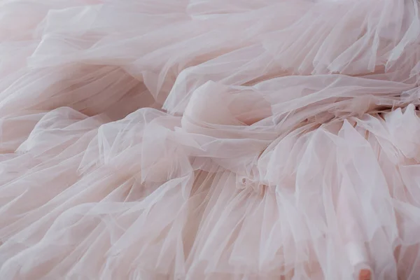 Beige Tulle Dress Tulle Fabric — Stock Photo, Image