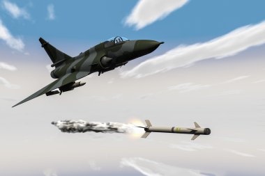 A jetfighter armed clipart