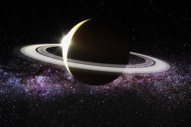 Satürn gezegeni (3D görüntüleme, bu görüntü elementleri NASA tarafından desteklenmektedir.)