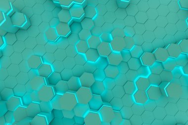 Gelecekçi bal peteği arkaplanı (3d yorumlama)