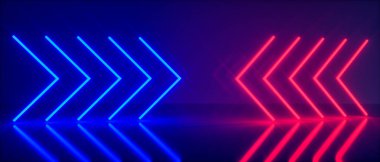 Geleceksel neon renkli oklar (3d yorumlama)