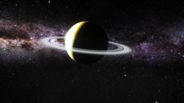 Satürn gezegeni (3D görüntüleme, bu görüntü elementleri NASA tarafından desteklenmektedir.)
