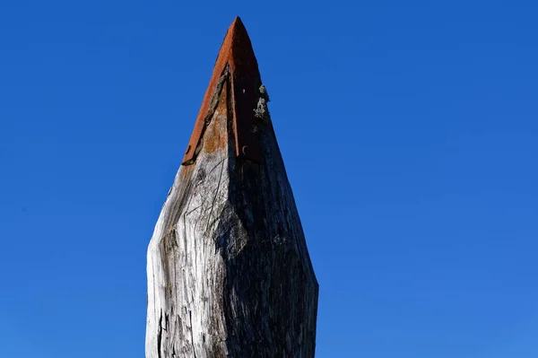 Uma Estaca Madeira Parece Lápis Grande — Fotografia de Stock