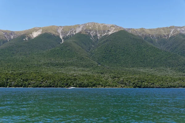 Bergig Bakgrund Till Nya Zeelands Lake Rotoiti — Stockfoto