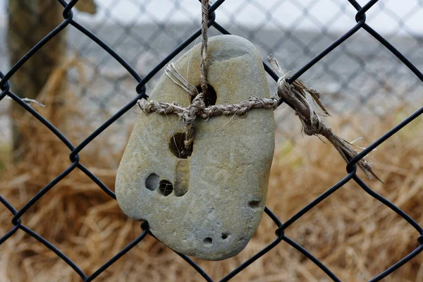 Naturlig Konst Med Hjälp Sten Naturliga Hål För Att Binda — Stockfoto