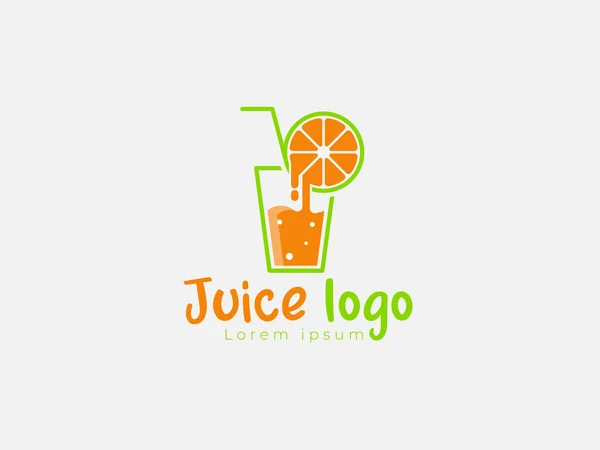 Orange Juice Lover Logó Üveg Narancs Szelet Természetes Ivás Egészséges — Stock Vector