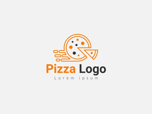 Pizza Szállítási Logó Tervezés Koncepció Házhoz Szállítás Azonnali Élelmiszer Szállítási — Stock Vector