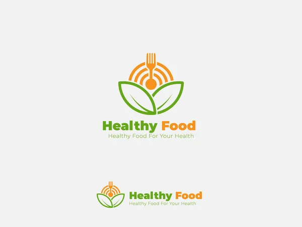 Healthy Food Logo Design Concept Healthy Fast Food Restaurant Logo — Stock Vector