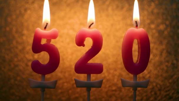 Candele Con Numero 520 — Video Stock