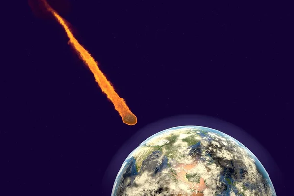 Asteroide acercándose a la Tierra —  Fotos de Stock