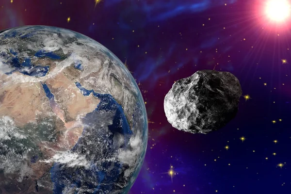 Αστεροειδής πλησιάζει στη γη — Φωτογραφία Αρχείου