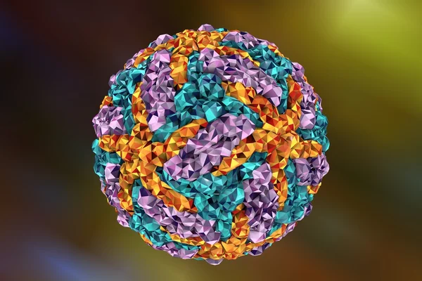 Low-poly illustration of Zika virus — Stock Photo, Image
