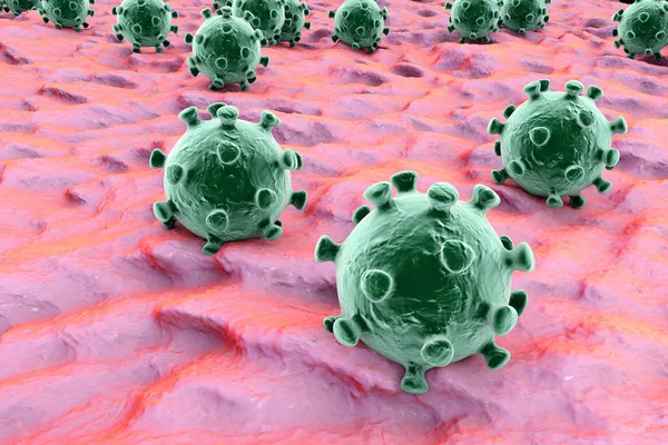 ヒトの細胞に感染するウイルス — ストック写真