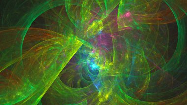 Soyut fraktal arka plan. Uzay ve bilim arkaplanı, 3B illüstrasyon