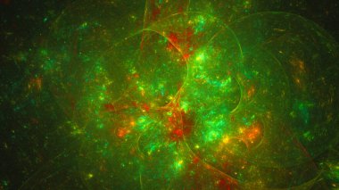 Soyut fraktal arka plan. Uzay ve bilim arkaplanı, 3B illüstrasyon