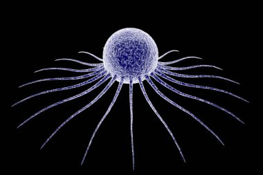 Tümör hücresi ya da kanser hücresi. 3B illüstrasyon